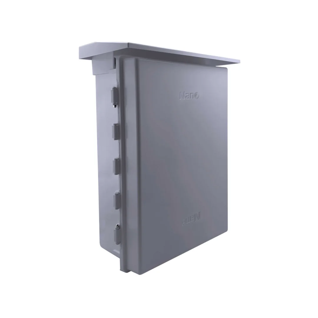 NANO-104G-01 ตู้กันน้ำพลาสติก NANO-104G (ฝาทึบ สีเทา) ขนาด 541×390×201 มม. - Image 1